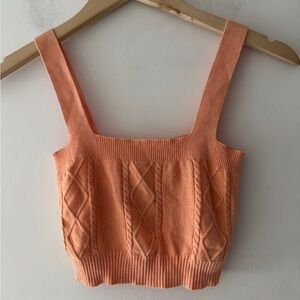 Bluesteel Peachy Pink Knit Crop Top